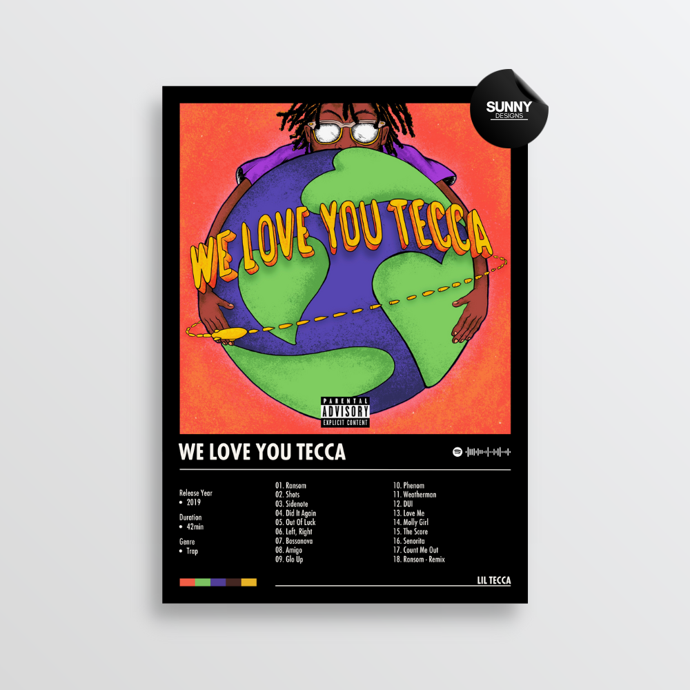 Lil Tecca We Love You Tecca merch custom album cover poster music poster personalized gifts poster mockup poster template album posters for wall Sunny Designs Poster 