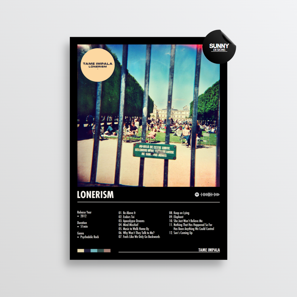 Tame Impala Lonerism merch custom album cover poster music poster personalized gifts poster mockup poster template Sunny Designs Poster 