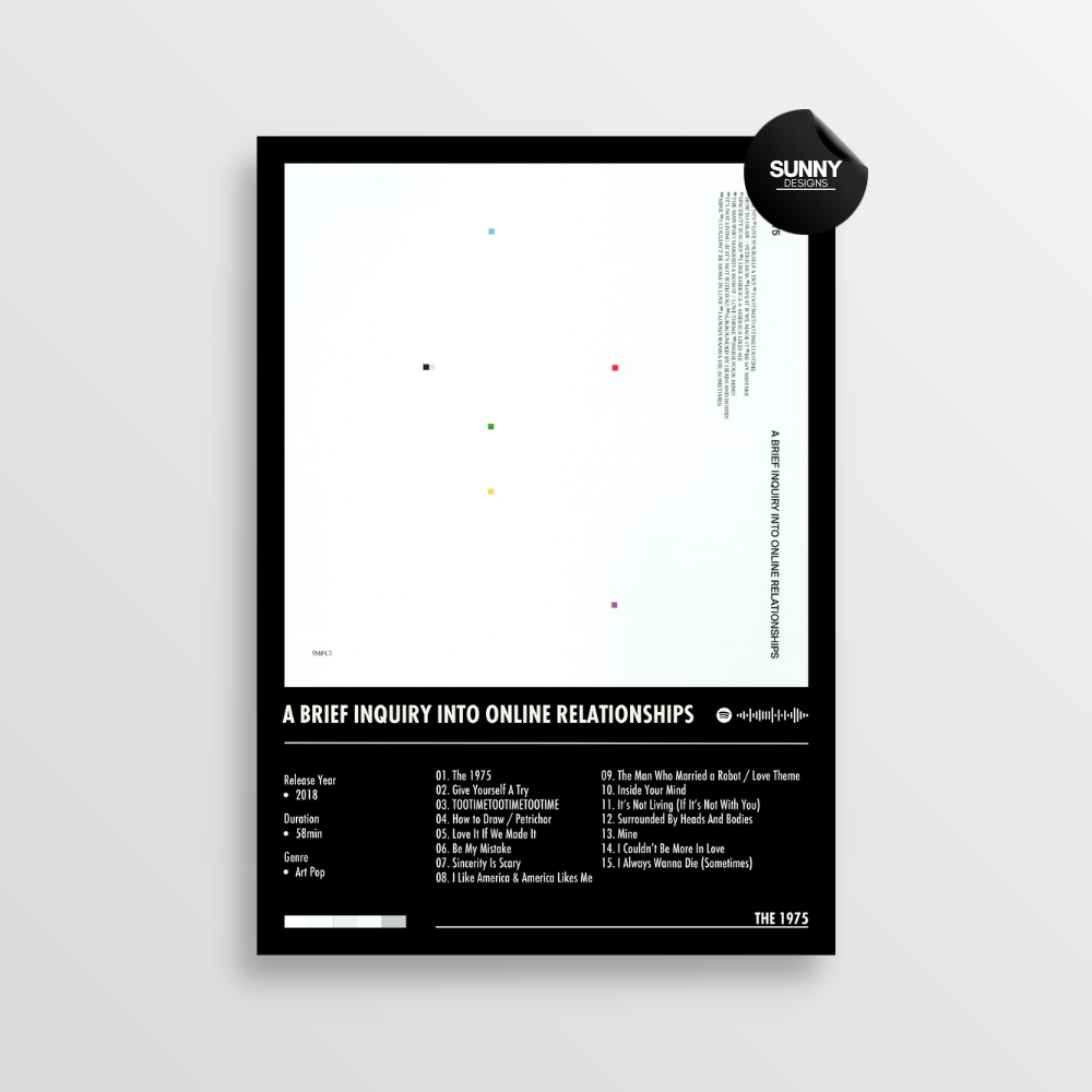 The 1975 A Brief Inquiry Into Online Relationships merch custom album cover poster music poster personalized gifts poster mockup poster template album posters for wall Sunny Designs Poster 