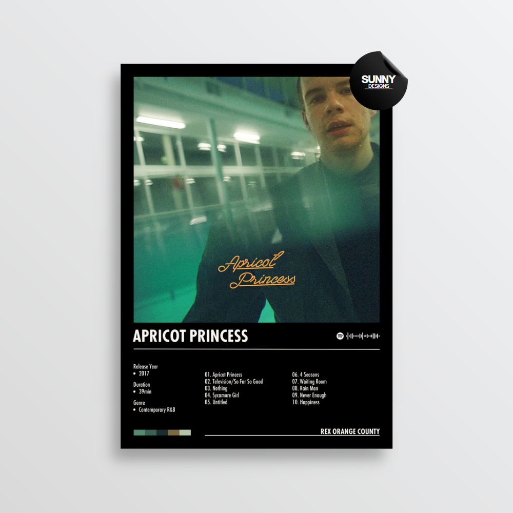 Rex Orange County Apricot Princess merch custom album cover poster music poster personalized gifts poster mockup poster template Sunny Designs Poster 