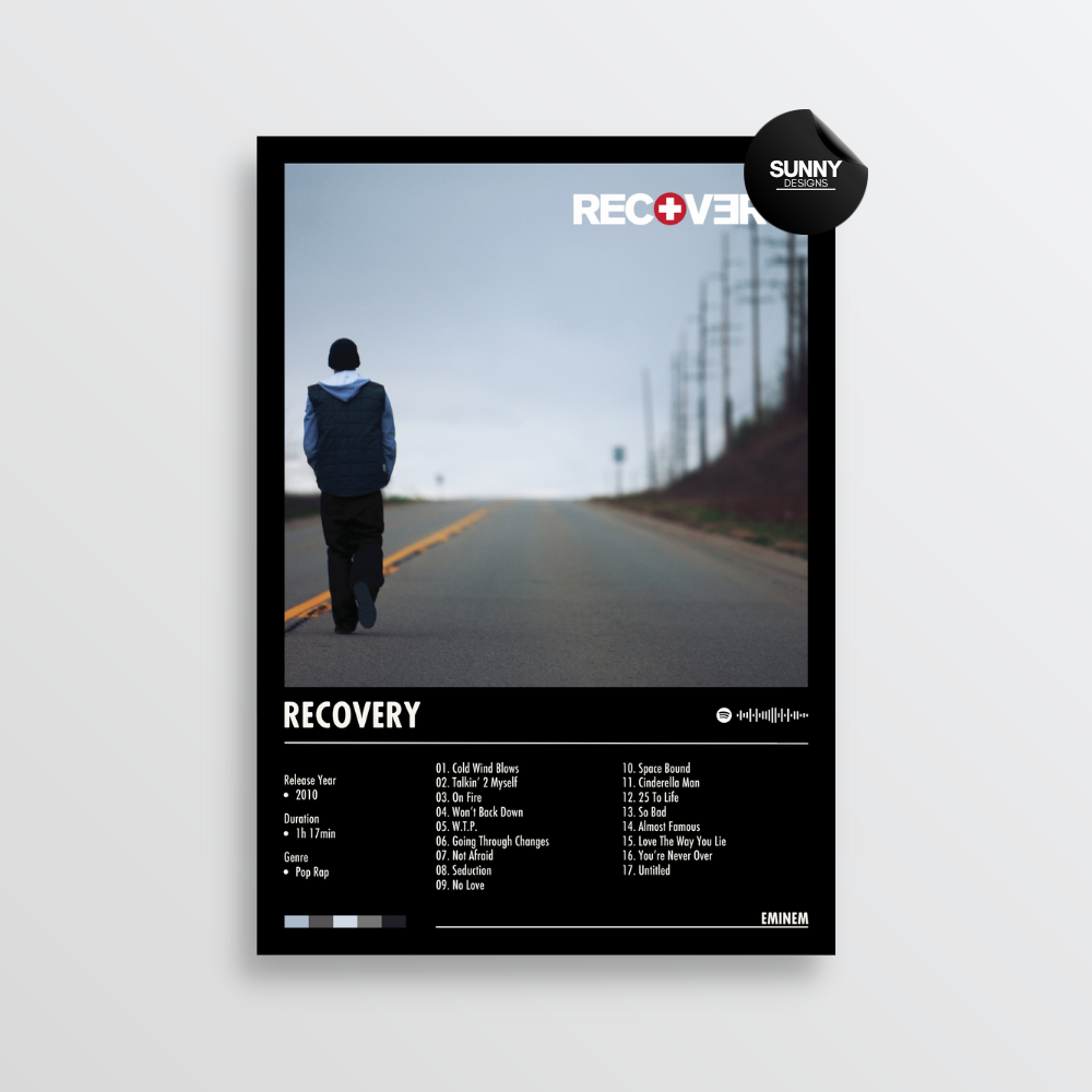 Eminem Recovery merch custom album cover poster music poster personalized gifts poster mockup poster template album posters for wall Sunny Designs Poster 