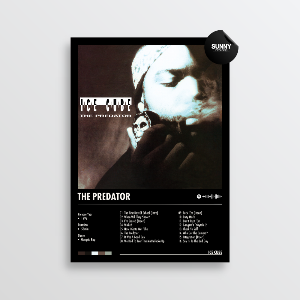 Ice Cube The Predator merch custom album cover poster music poster personalized gifts poster mockup poster template album posters for wall Sunny Designs Poster 