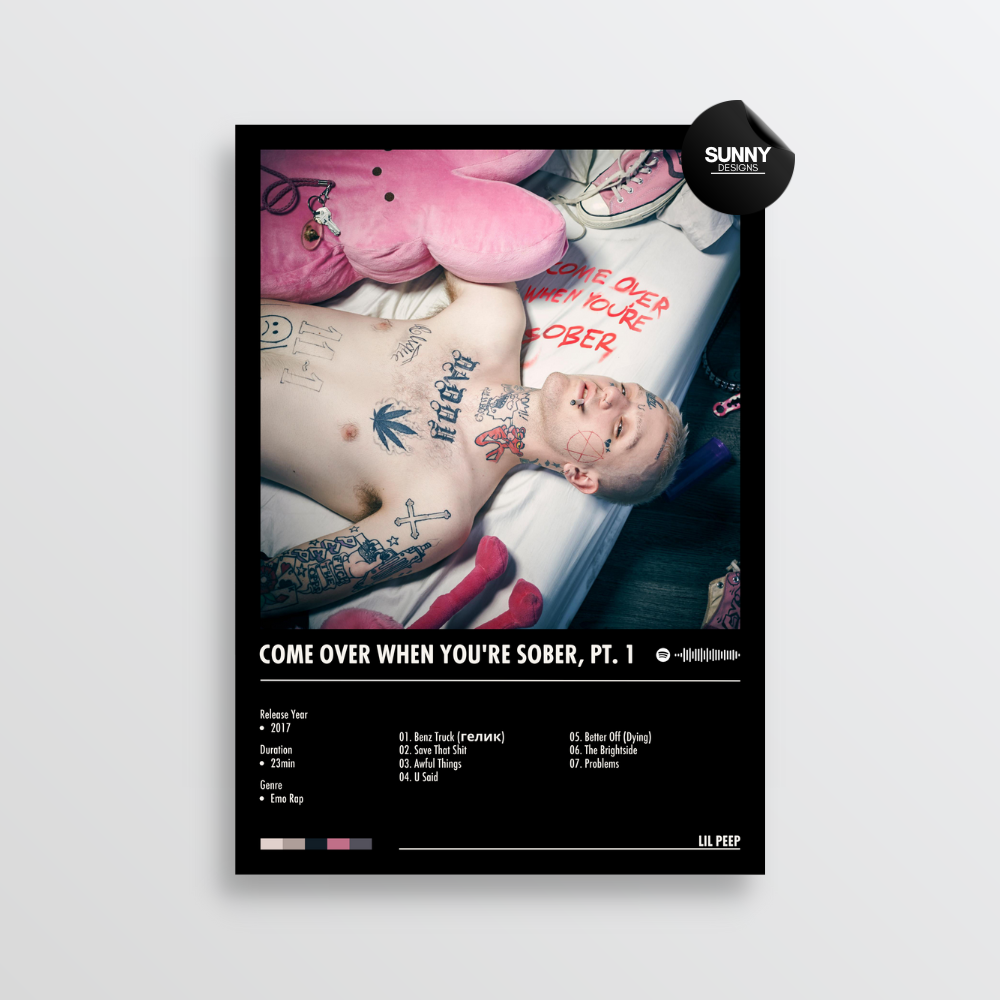 Lil Peep Come Over When You're Sober, Pt. 1 merch custom album cover poster music poster personalized gifts poster mockup poster template album posters for wall Sunny Designs Poster 