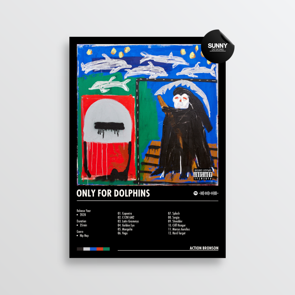 Action Bronson Only For Dolphins merch custom album cover poster music poster personalized gifts poster mockup poster template album posters for wall Sunny Designs Poster 