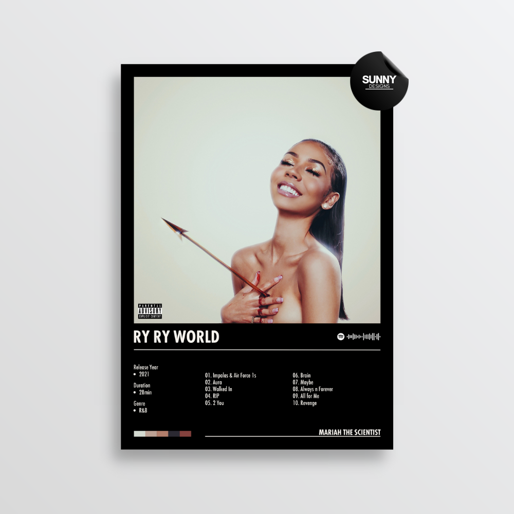 Mariah the Scientist RY RY WORLD merch custom album cover poster music poster personalized gifts poster mockup poster template album posters for wall Sunny Designs Poster