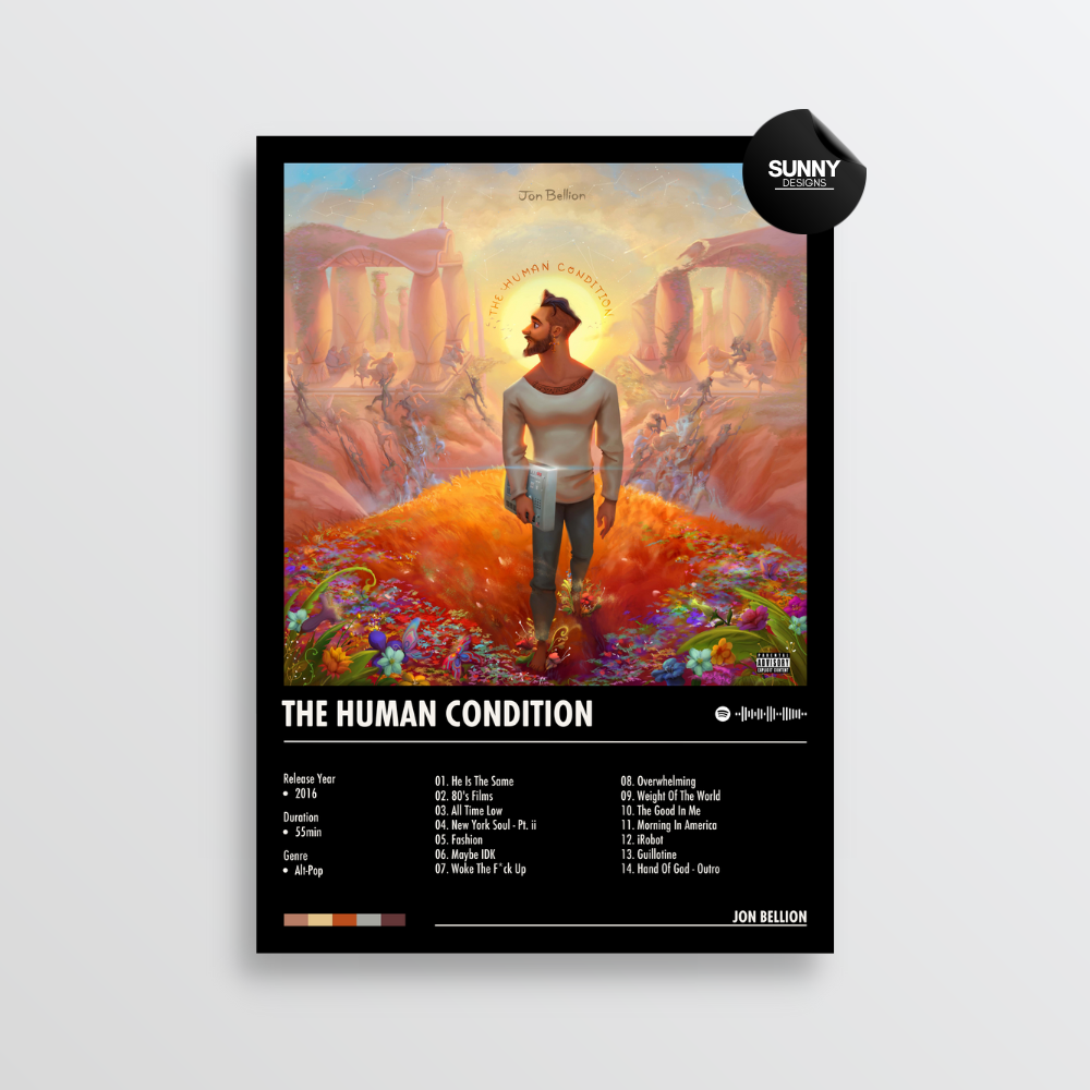 Jon Bellion The Human Condition merch custom album cover poster music poster personalized gifts poster mockup poster template album posters for wall Sunny Designs Poster 