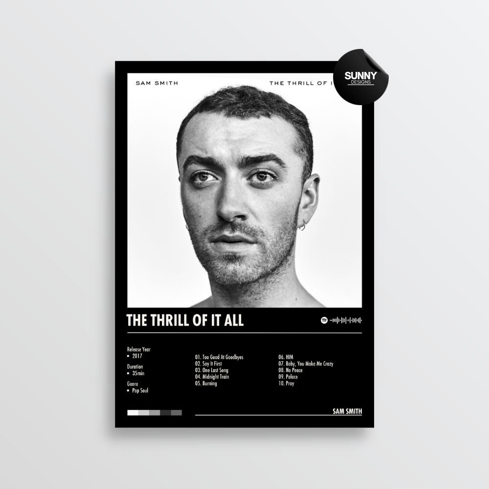 Sam Smith The Thrill Of It All merch custom album cover poster music poster personalized gifts poster mockup poster template album posters for wall Sunny Designs Poster 