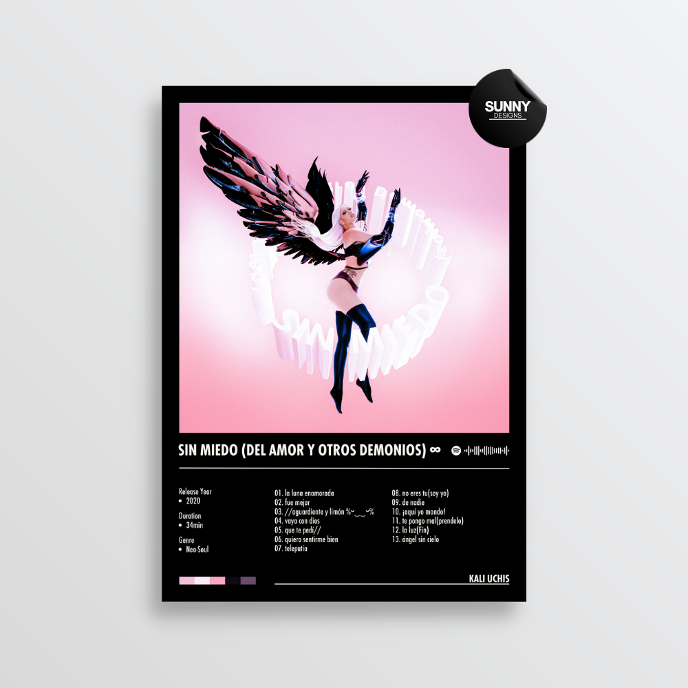 Kali Uchis Sin Miedo (del Amor y Otros Demonios) ∞ merch custom album cover poster music poster personalized gifts poster mockup poster template album posters for wall Sunny Designs Poster 