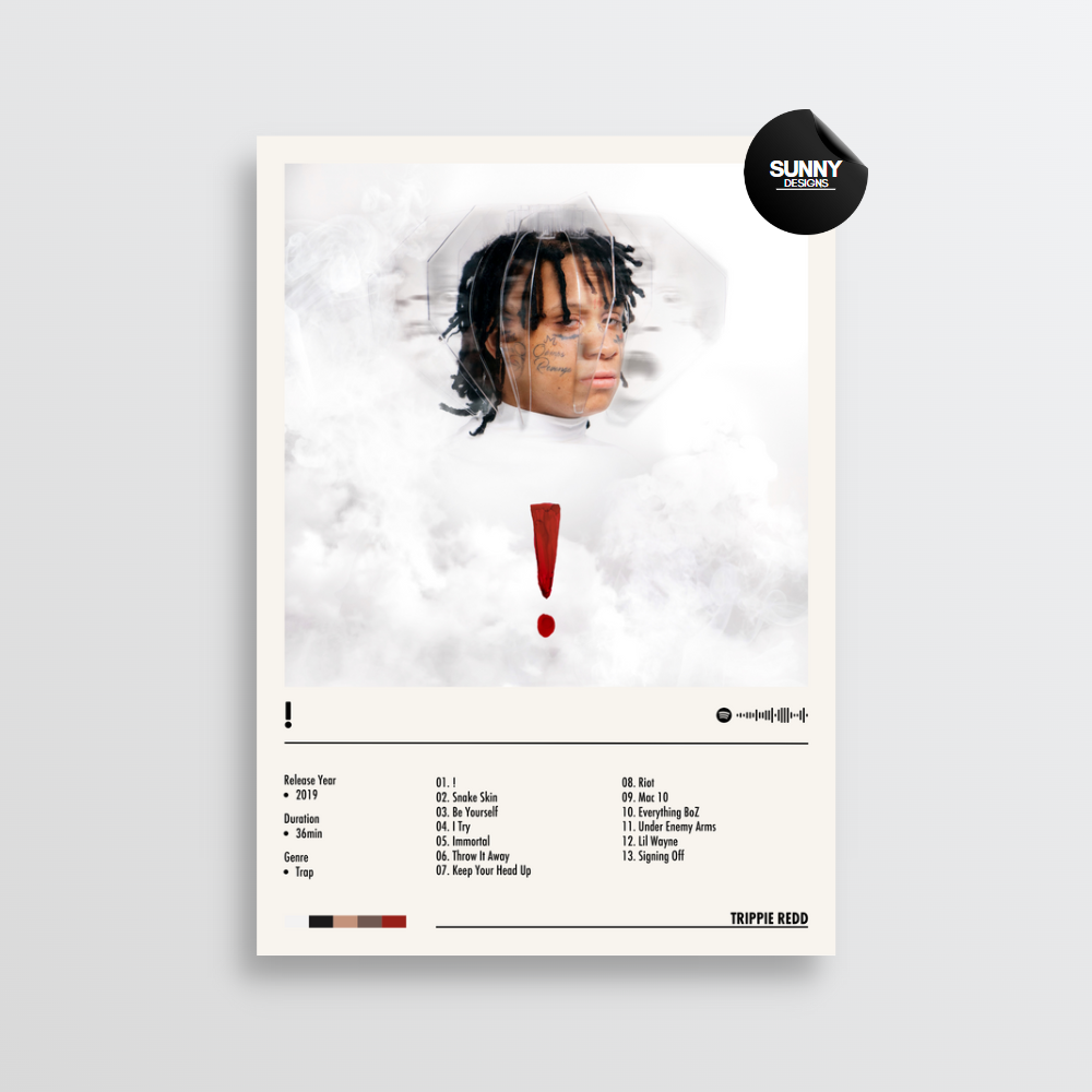 Trippie Redd ! merch custom album cover poster music poster personalized gifts poster mockup poster template Sunny Designs Poster 