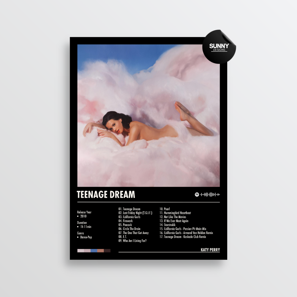 Katy Perry Teenage Dream merch custom album cover poster music poster personalized gifts poster mockup poster template album posters for wall Sunny Designs Poster 