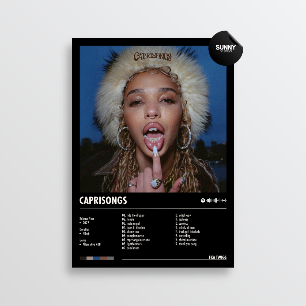 FKA twigs CAPRISONGS merch custom album cover poster music poster personalized gifts poster mockup poster template album posters for wall Sunny Designs Poster 