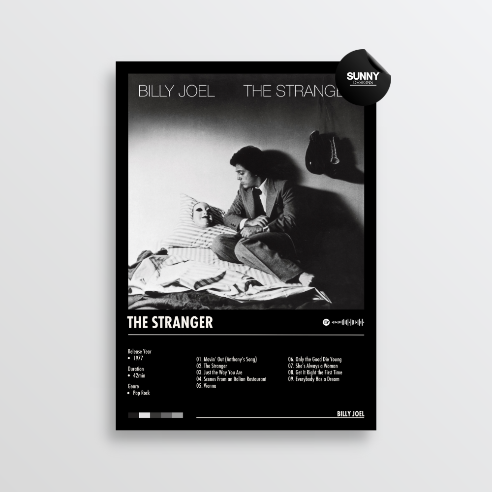 Billy Joel The Stranger merch custom album cover poster music poster personalized gifts poster mockup poster template album posters for wall Sunny Designs Poster 