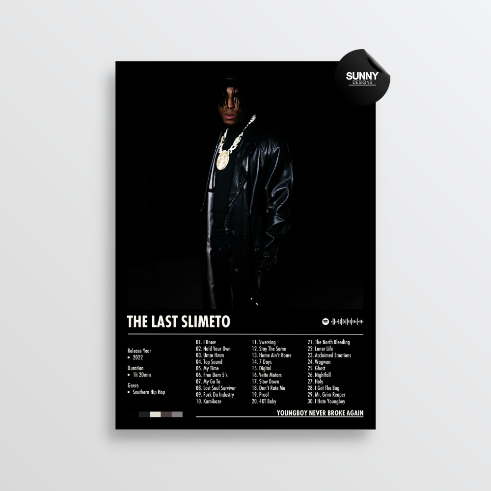 YoungBoy Never Broke Again The Last Slimeto merch custom album cover poster music poster personalized gifts poster mockup poster template album posters for wall Sunny Designs Poster 