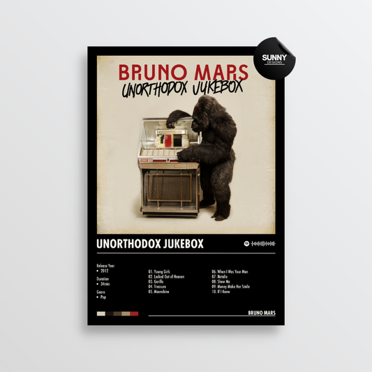 Bruno Mars Unorthodox Jukebox merch custom album cover poster music poster personalized gifts poster mockup poster template album posters for wall Sunny Designs Poster 