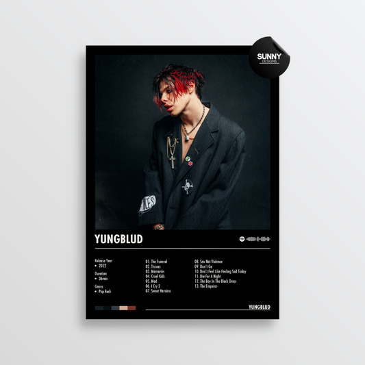 YUNGBLUD YUNGBLUD merch custom album cover poster music poster personalized gifts poster mockup poster template album posters for wall Sunny Designs Poster 