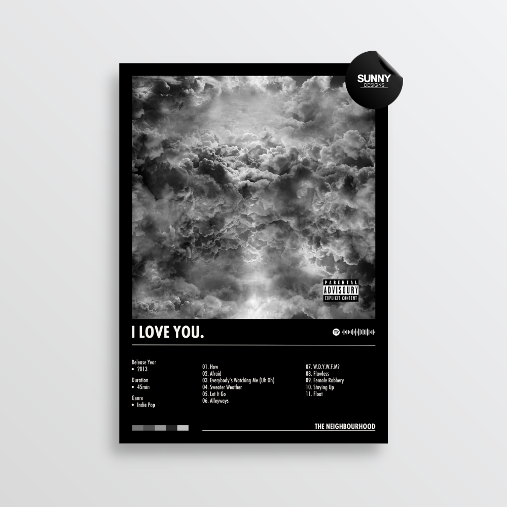 The Neighbourhood I Love You. merch custom album cover poster music poster personalized gifts poster mockup poster template album posters for wall Sunny Designs Poster 