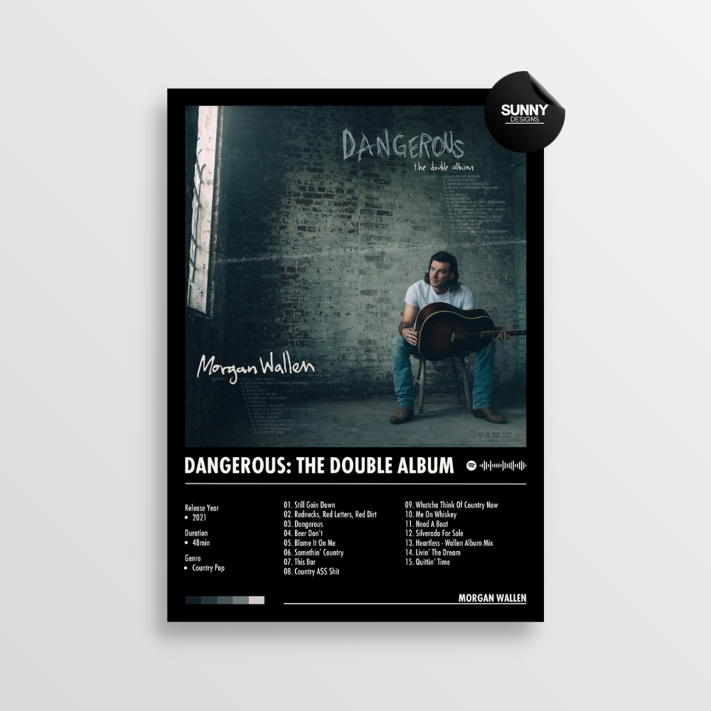 Morgan Wallen Dangerous The Double Album merch custom album cover poster music poster personalized gifts poster mockup poster template album posters for wall tracklist Sunny Designs Poster
