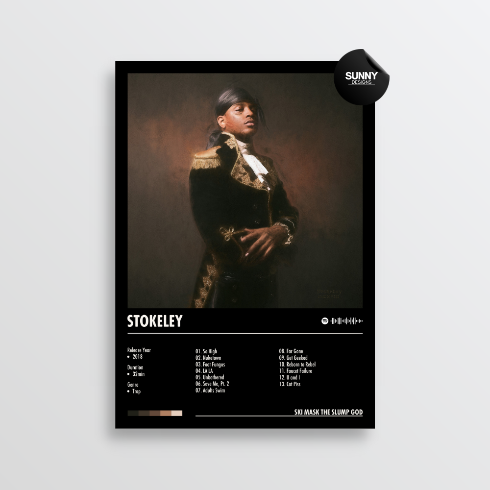 Ski Mask the Slump God STOKELEY merch custom album cover poster music poster personalized gifts poster mockup poster template album posters for wall Sunny Designs Poster 