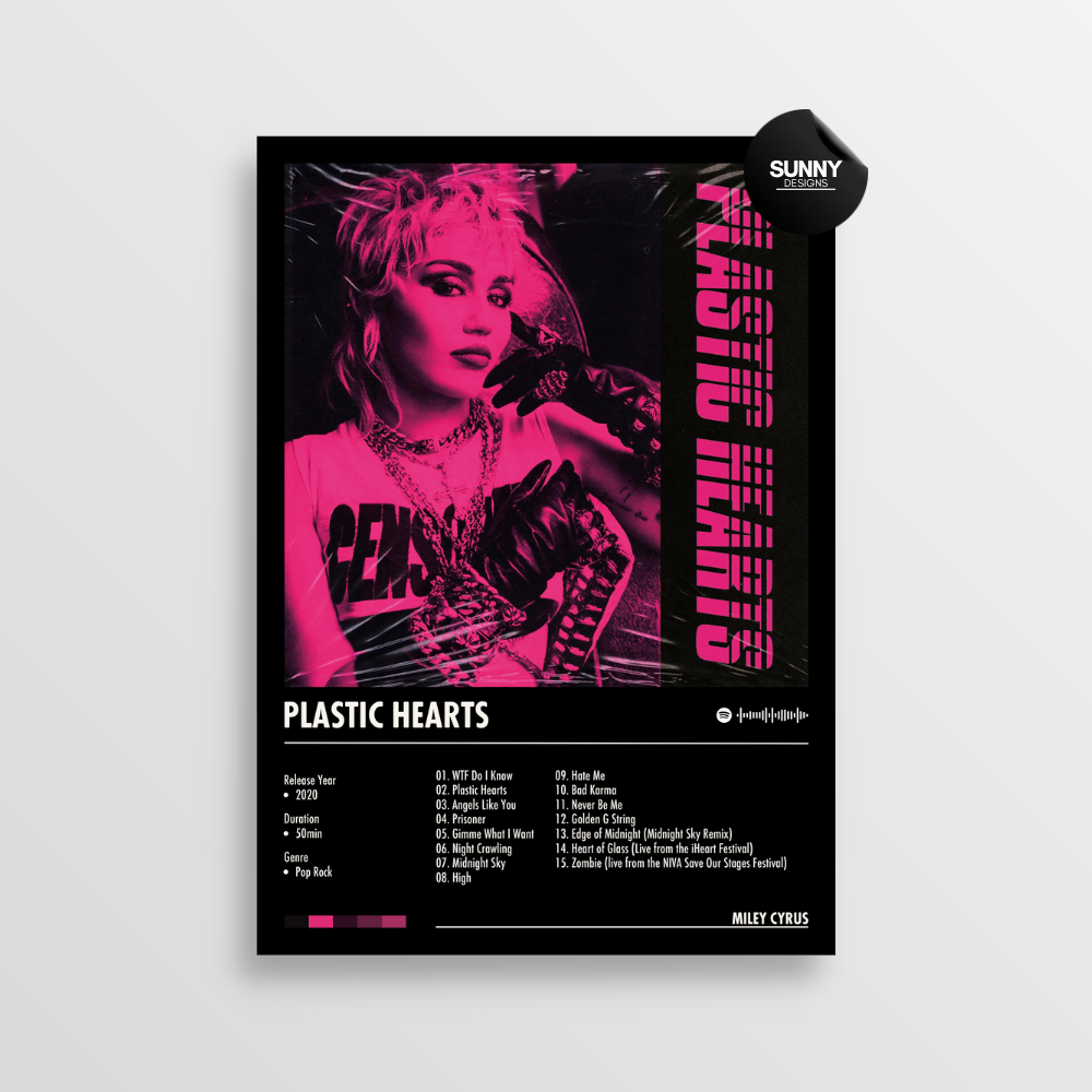 Miley Cyrus Plastic Hearts merch custom album cover poster music poster personalized gifts poster mockup poster template album posters for wall Sunny Designs Poster 