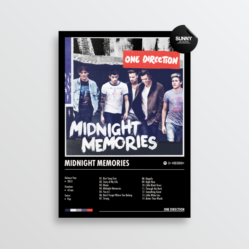 One Direction Midnight Memories merch custom album cover poster music poster personalized gifts poster mockup poster template Sunny Designs Poster 