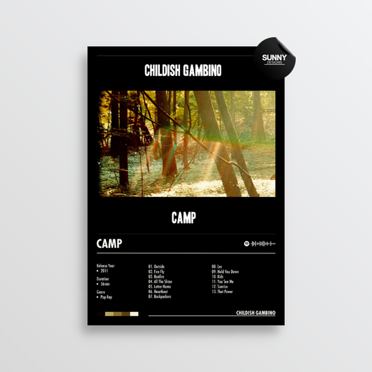 Childish Gambino Camp merch custom album cover poster music poster personalized gifts poster mockup poster template Sunny Designs Poster