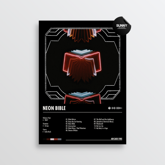 Arcade Fire Neon Bible merch custom album cover poster music poster personalized gifts poster mockup poster template album posters for wall Sunny Designs Poster 