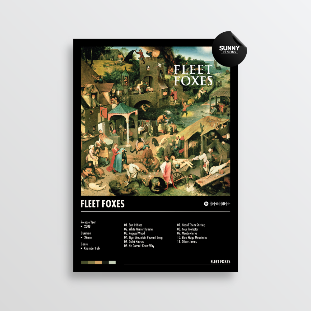 Fleet Foxes Fleet Foxes merch custom album cover poster music poster personalized gifts poster mockup poster template album posters for wall Sunny Designs Poster 