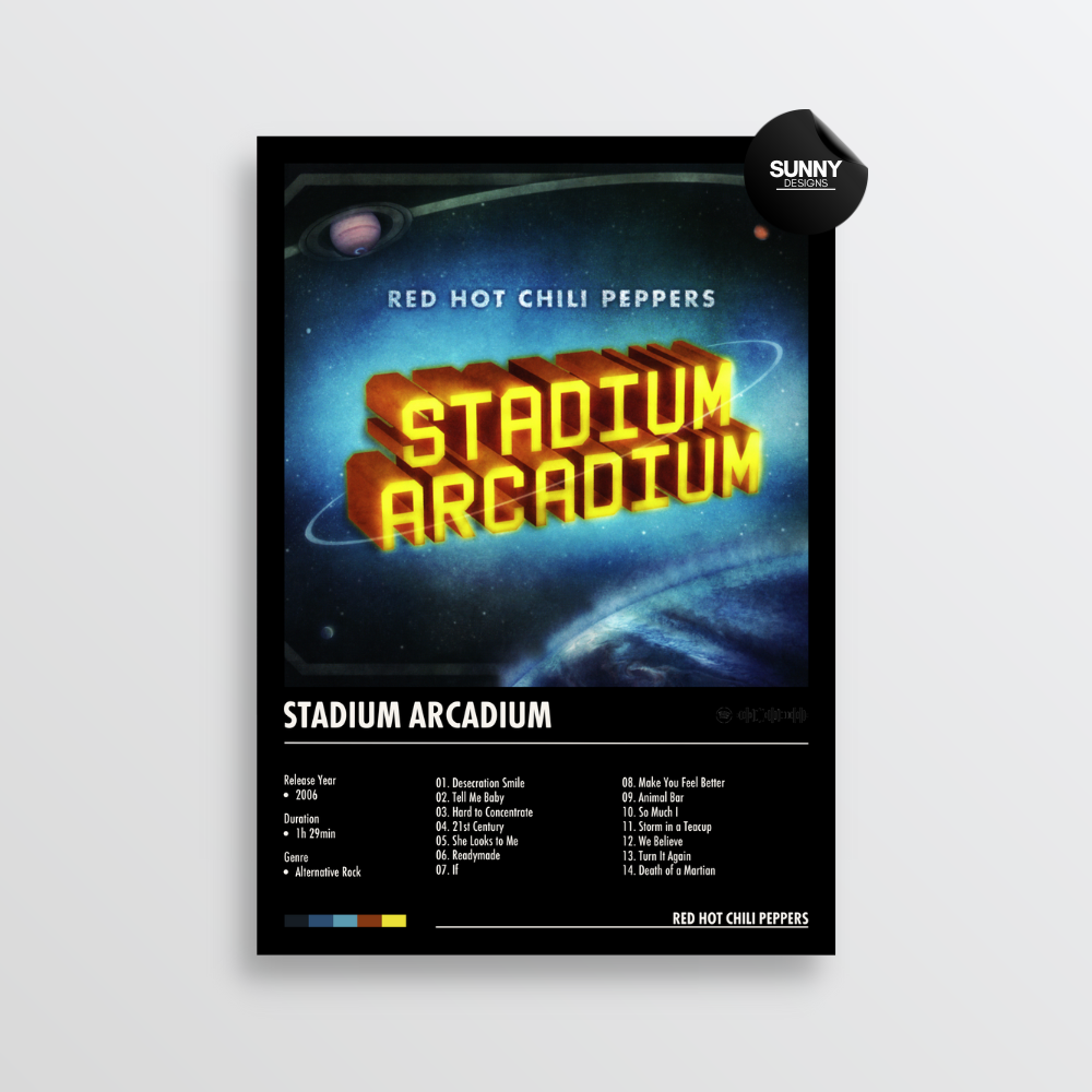 Red Hot Chili Peppers Stadium Arcadium merch custom album cover poster music poster personalized gifts poster mockup poster template Sunny Designs Poster 