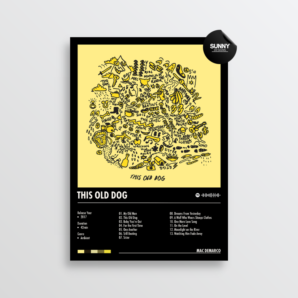 Mac DeMarco This Old Dog merch custom album cover poster music poster personalized gifts poster mockup poster template album posters for wall Sunny Designs Poster 