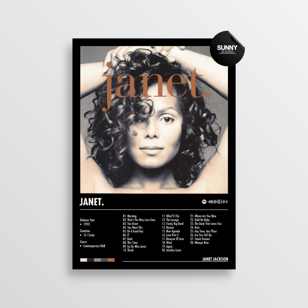 Janet Jackson janet merch custom album cover poster music poster personalized gifts poster mockup poster template album posters for wall Sunny Designs Poster 