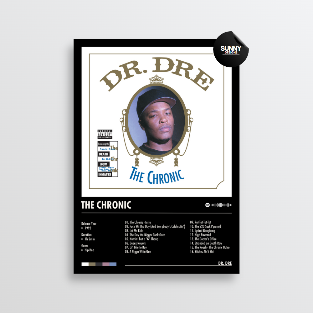 Dr. Dre The Chronic merch custom album cover poster music poster personalized gifts poster mockup poster template Sunny Designs Poster 