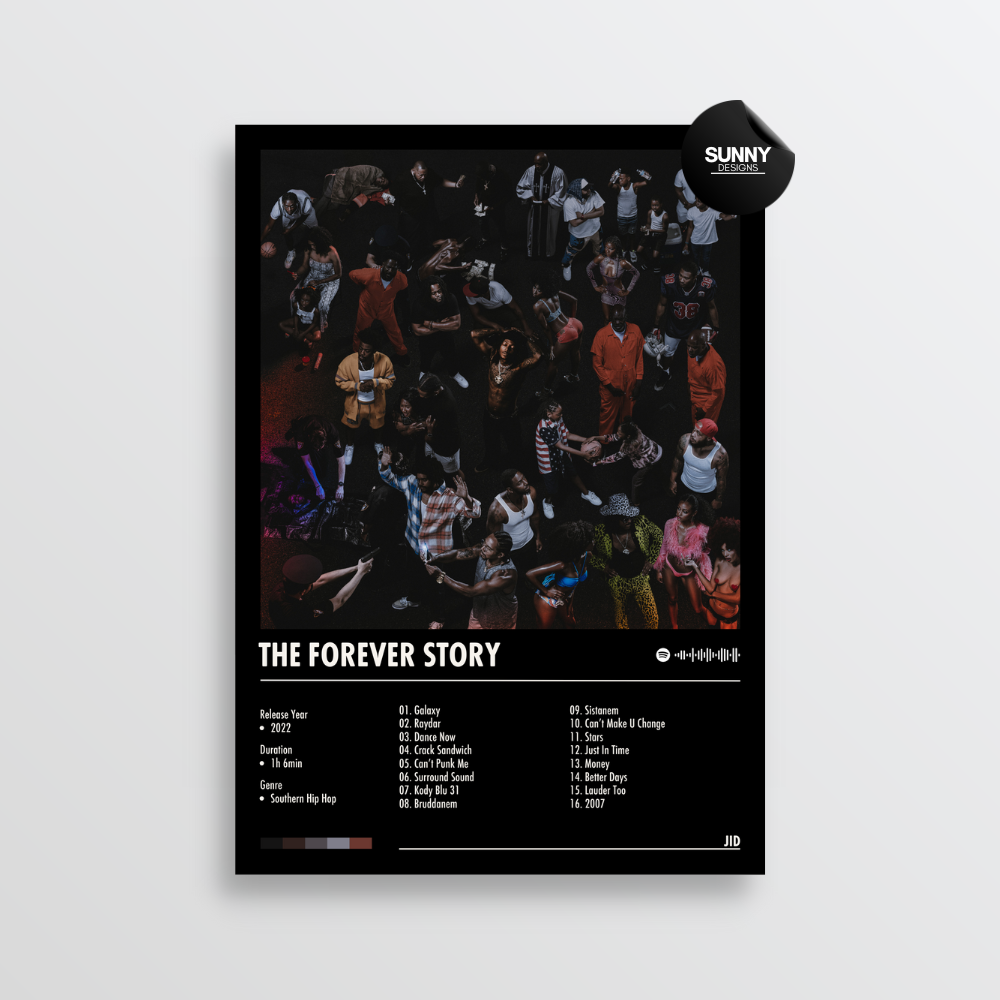 JID The Forever Story (Extended Version) merch custom album cover poster music poster personalized gifts poster mockup poster template album posters for wall Sunny Designs Poster 