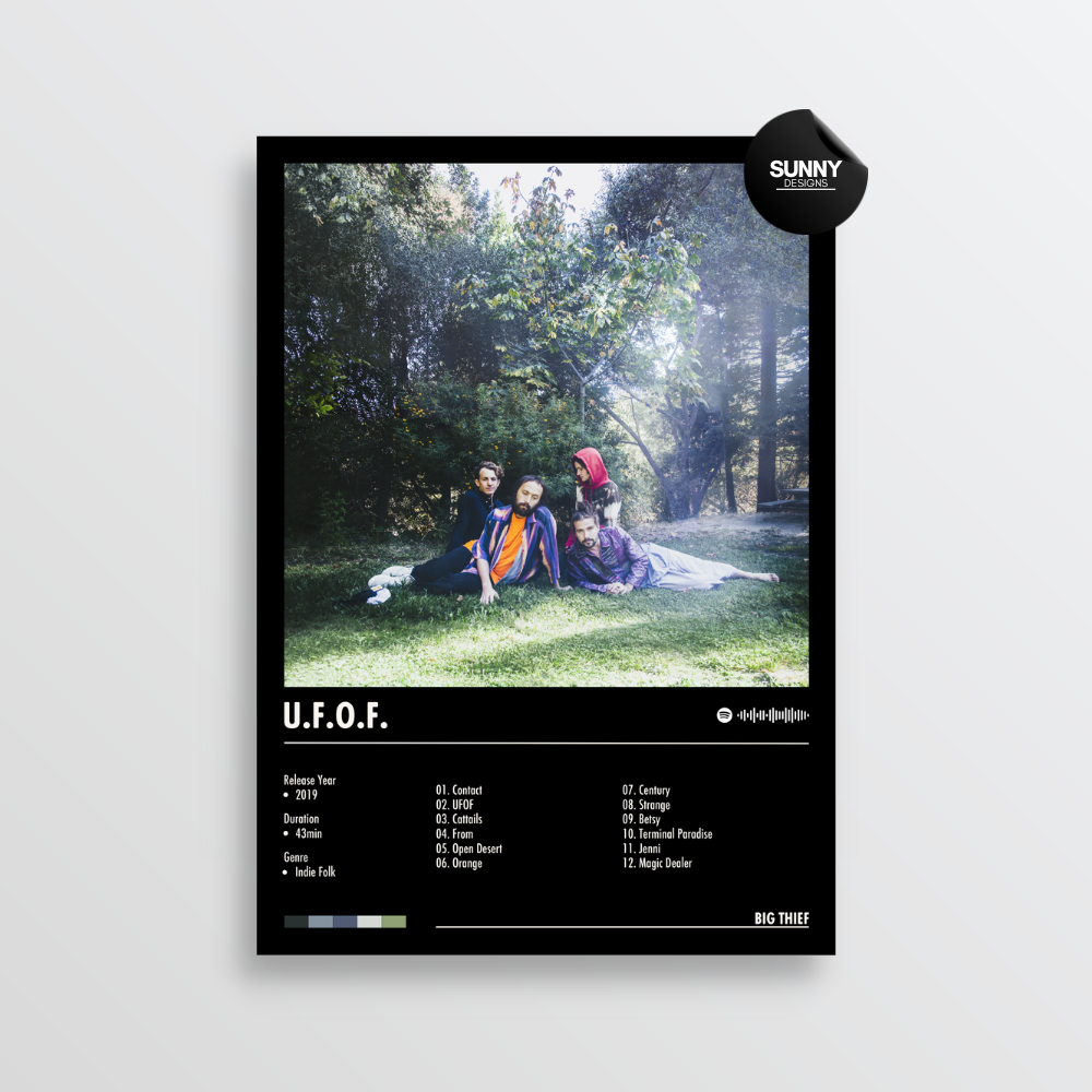 Big Thief UFOF merch custom album cover poster music poster personalized gifts poster mockup poster template album posters for wall Sunny Designs Poster
