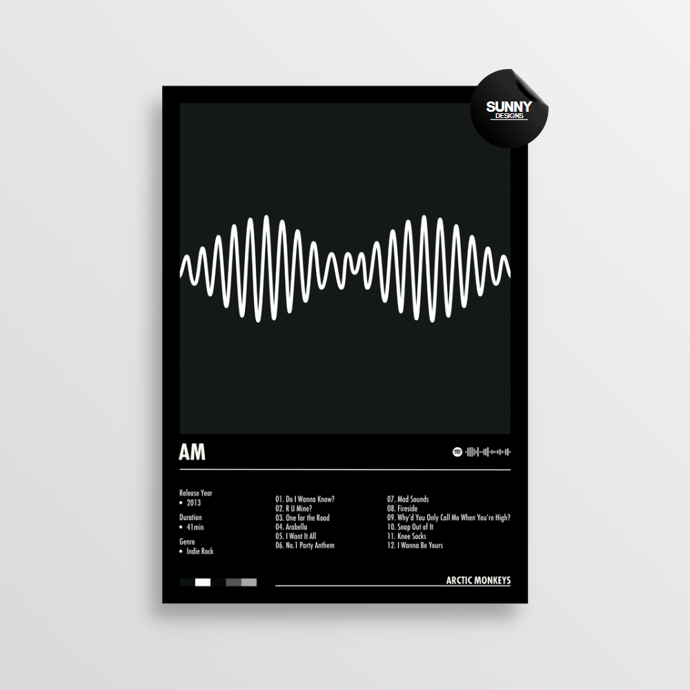 Arctic Monkeys AM merch custom album cover poster music poster personalized gifts poster mockup poster template Sunny Designs Poster