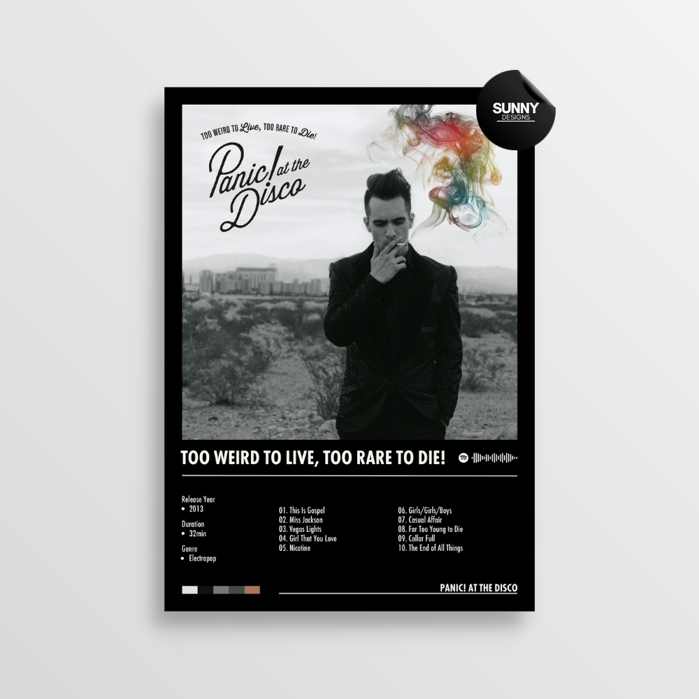 Panic at the Disco Too Weird to Live Too Rare to Die merch custom album cover poster music poster personalized gifts poster mockup poster template album posters for wall Sunny Designs Poster 