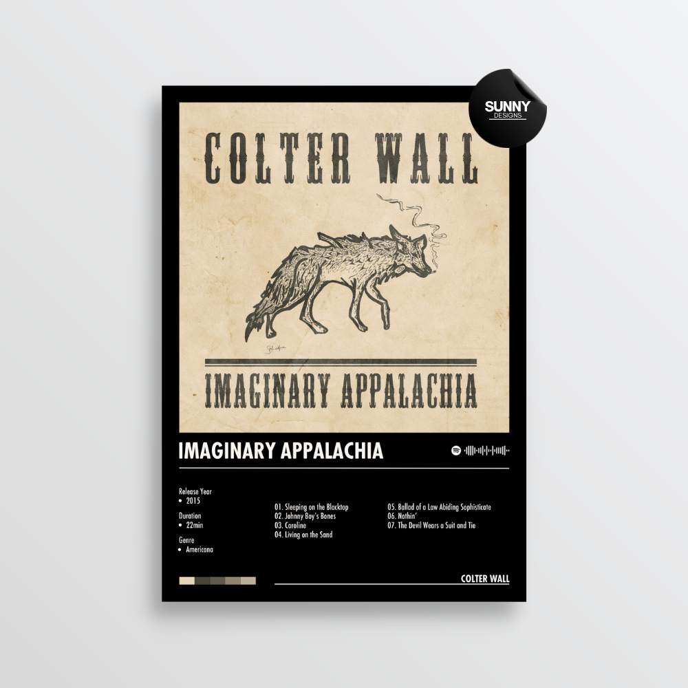 Colter Wall Imaginary Appalachia merch custom album cover poster music poster personalized gifts poster mockup poster template album posters for wall Sunny Designs Poster
