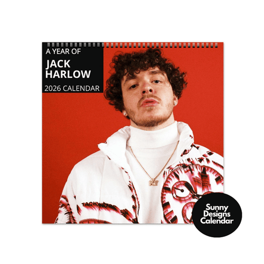 Jack Harlow 2026 Wall Calendar - Sunny Designs Posters Celebrity Wall Art - Unique Gift - Celebrity Calendar Planner Desk
