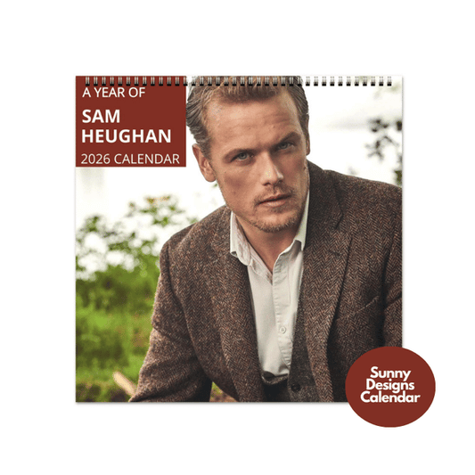 Sam Heughan 2026 Wall Calendar - Sunny Designs Posters Celebrity Wall Art - Unique Gift - Celebrity Calendar Planner Desk