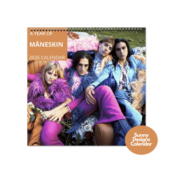 Maneskin 2026 Wall Calendar - Sunny Designs Posters Celebrity Wall Art - Unique Gift - Celebrity Calendar Planner Desk