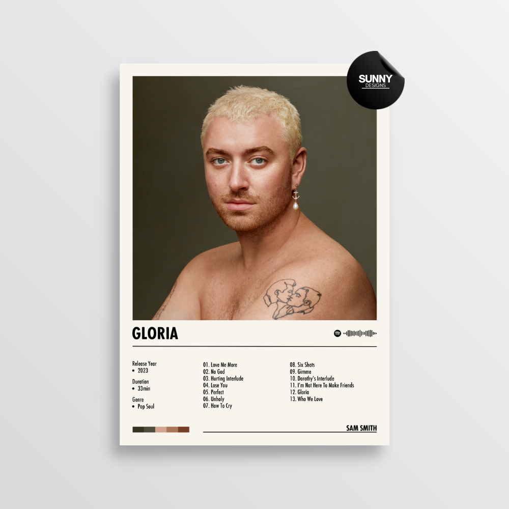 Sam Smith Gloria merch custom album cover poster music poster personalized gifts poster mockup poster template album posters for wall Sunny Designs Poster 