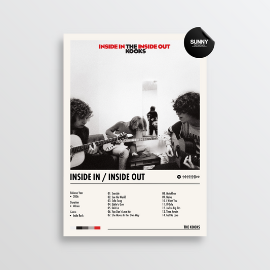 The Kooks Inside In Inside Out merch custom album cover poster music poster personalized gifts poster mockup poster template album posters for wall tracklist Sunny Designs Poster
