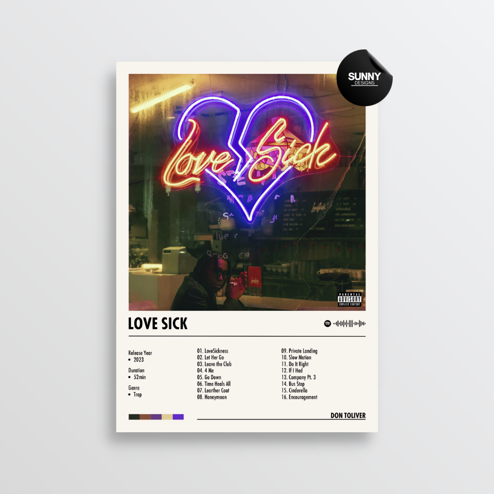 Don Toliver Love Sick merch custom album cover poster music poster personalized gifts poster mockup poster template album posters for wall Sunny Designs Poster 