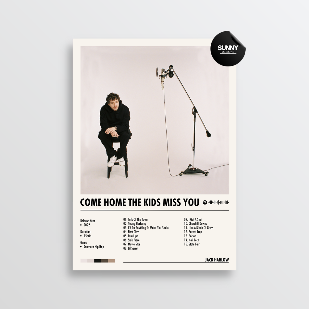 Jack Harlow Come Home The Kids Miss You merch custom album cover poster music poster personalized gifts poster mockup poster template album posters for wall Sunny Designs Poster 