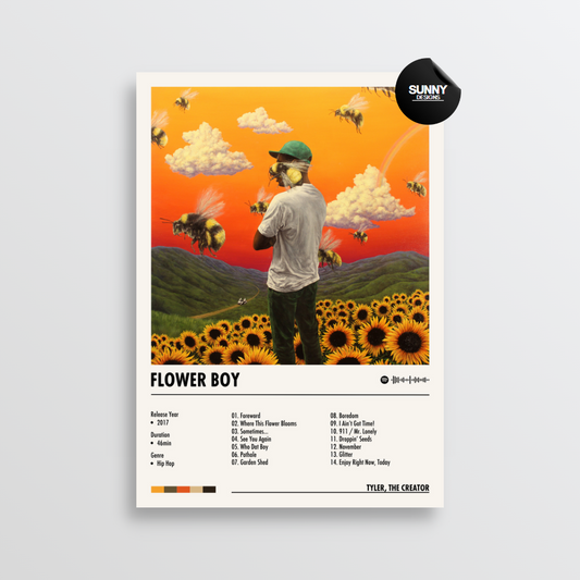 Tyler the Creator Flower Boy merch custom album cover poster music poster personalized gifts poster mockup poster template Sunny Designs Poster