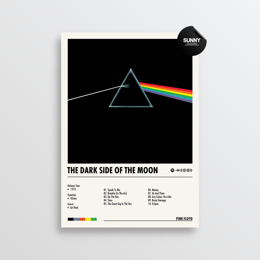 Pink Floyd The Dark Side Of The Moon  merch custom album cover poster music poster personalized gifts poster mockup poster template album posters for wall Sunny Designs Poster 