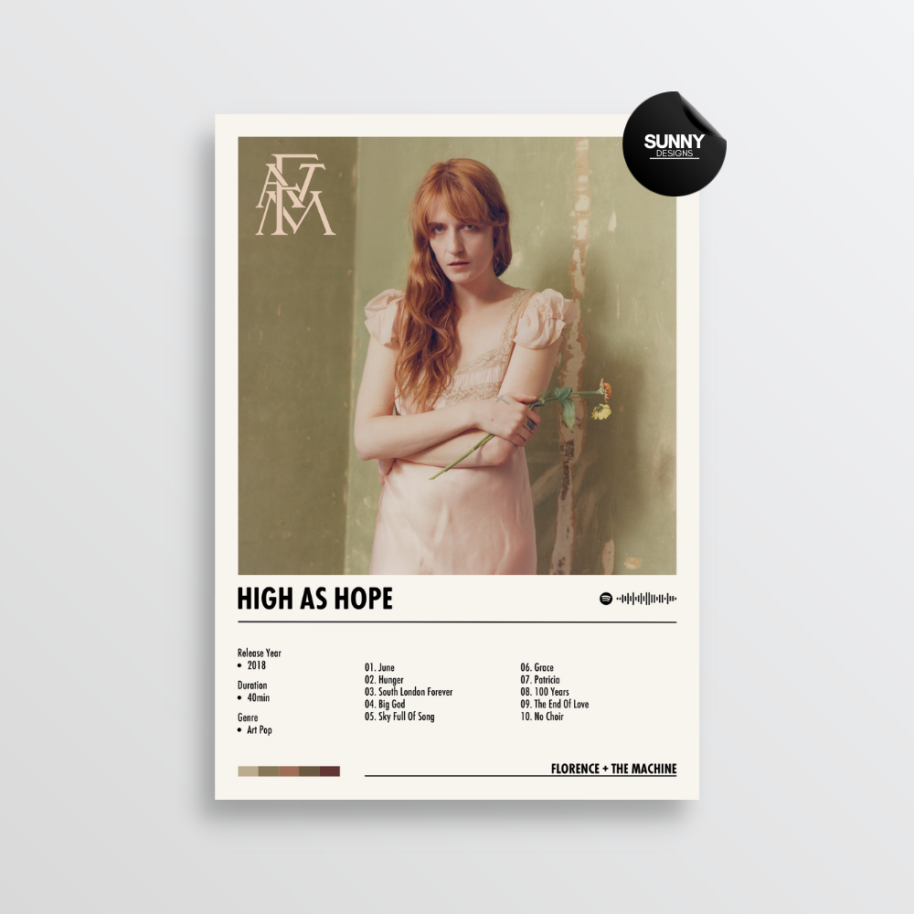 Florence and The Machine High As Hope merch custom album cover poster music poster personalized gifts poster mockup poster template album posters for wall Sunny Designs Poster 