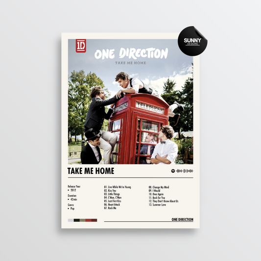 One Direction Take Me Home merch custom album cover poster music poster personalized gifts poster mockup poster template Sunny Designs Poster 