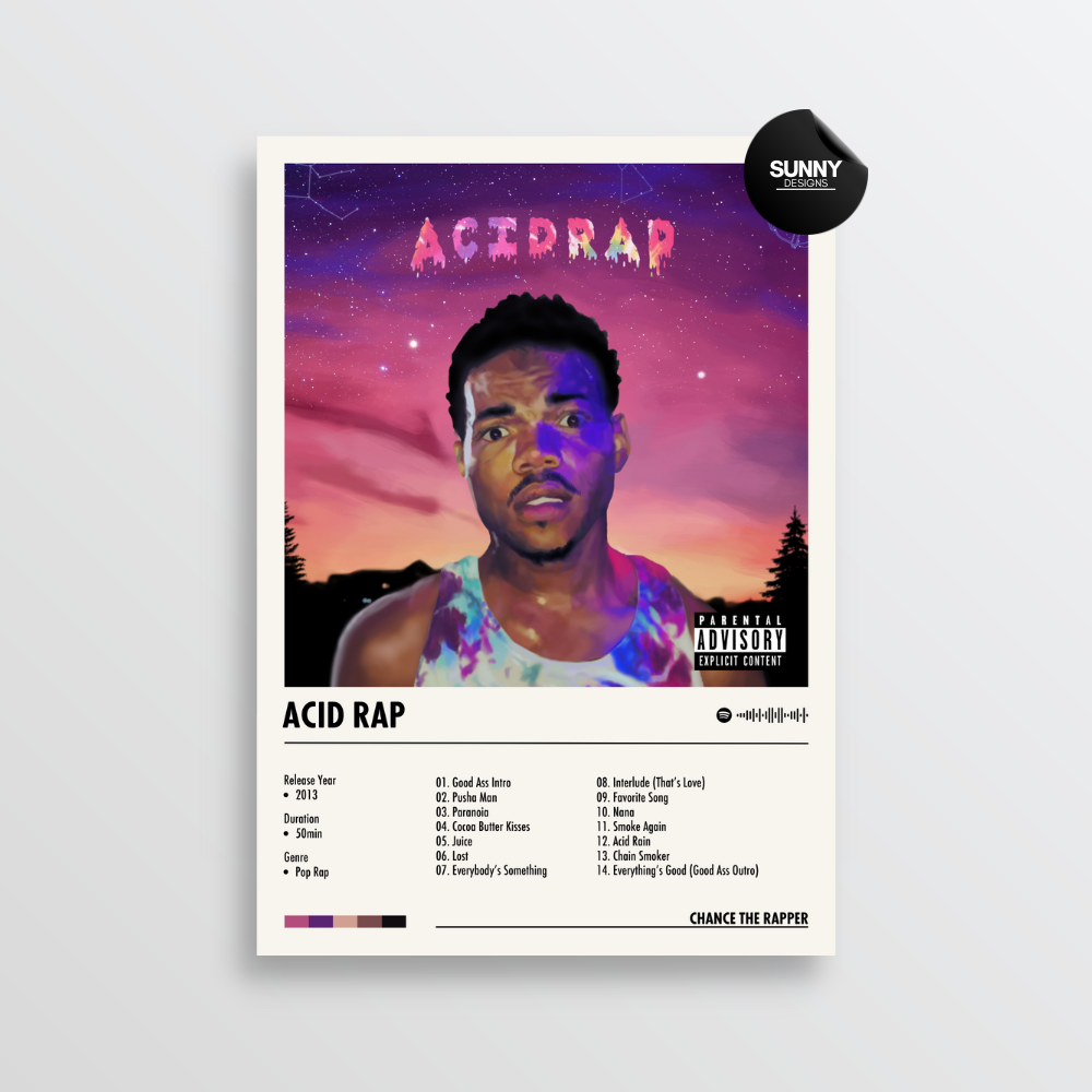 Chance The Rapper Discography Chance The Rapper - Acid Rap | Album Cover Poster – Sunny Designs Posters