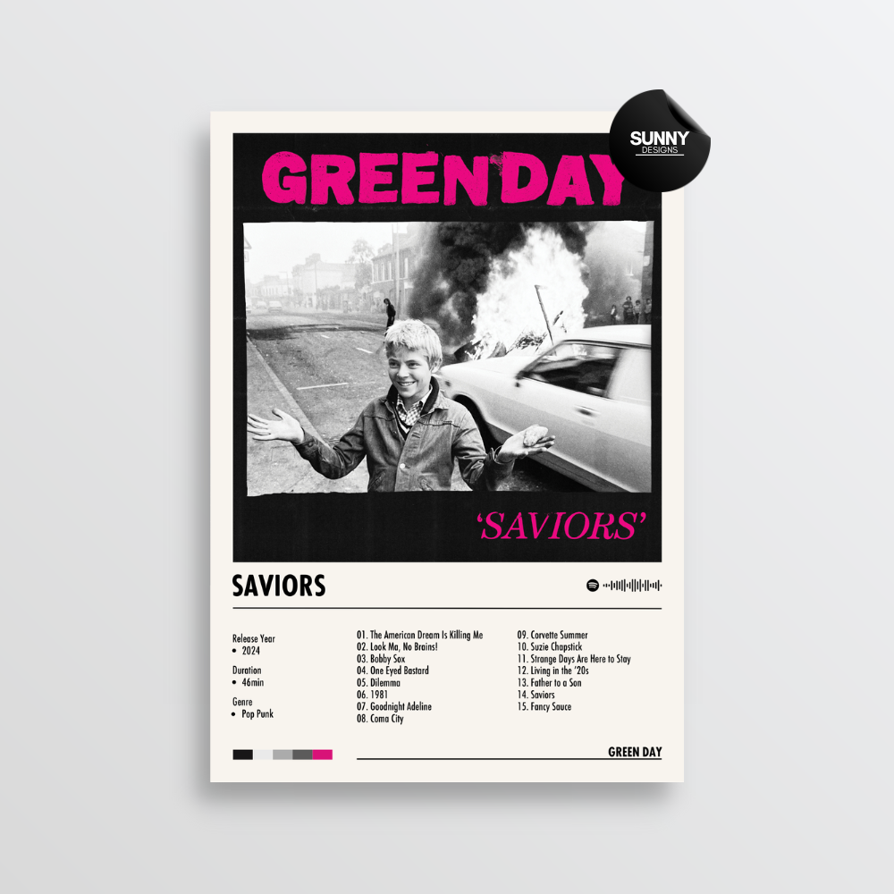 Green Day Saviors merch custom album cover poster music poster personalized gifts poster mockup poster template album posters for wall Sunny Designs Poster 