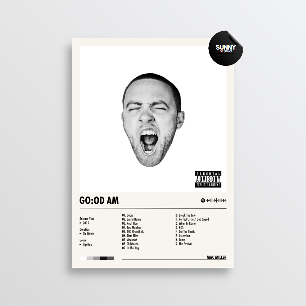 Mac Miller GO:OD AM merch custom album cover poster music poster personalized gifts poster mockup poster template Sunny Designs Poster